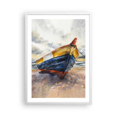Plagát v bielom ráme - Odpočinok na brehu - 50x70 cm