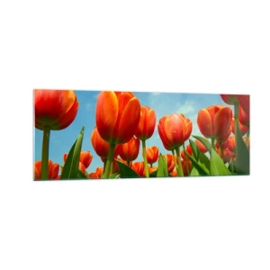 Obraz na skle - Okrem blankytného neba nič v živote nepotrebujú - 140x50 cm