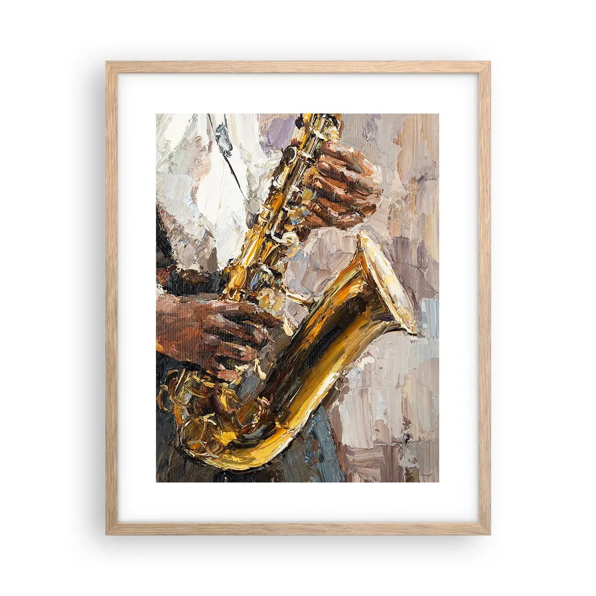 Plagát v ráme zo svetlého duba - Čas na sólovú hru - 40x50 cm