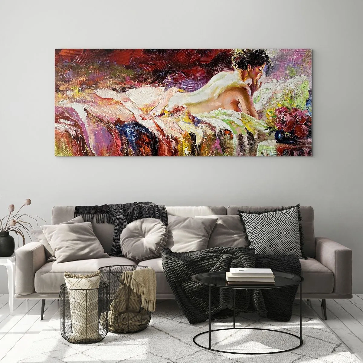 Obraz na skle - Zamyslená Venuša - 100x40 cm