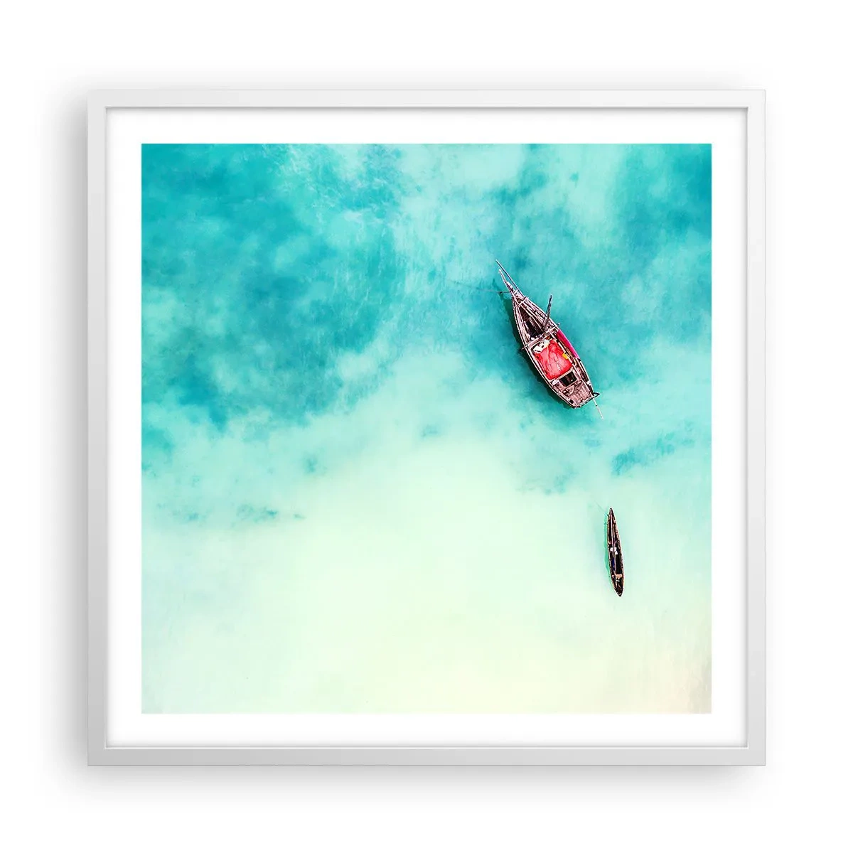 Plagát v bielom ráme - Pretože na plážach Zanzibaru, keď je prebytok vody… - 60x60 cm