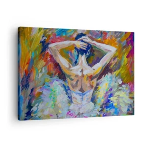Obraz na plátne - Baletka v dynamických farbách a maliarskom prejave - 70x50cm - To môže byť všetko - Moderná nástenná dekorácia do obývacej izby a spálne ARTTOR
