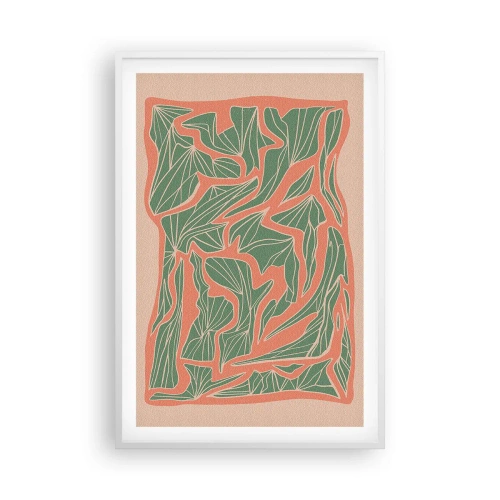 Plagát v bielom ráme - Súboj koralov a zelene - 61x91 cm