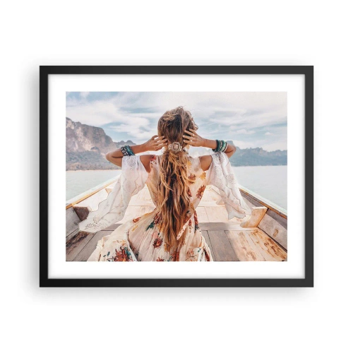 Plagát v čiernom ráme - Na ceste ku šťastiu - 50x40 cm