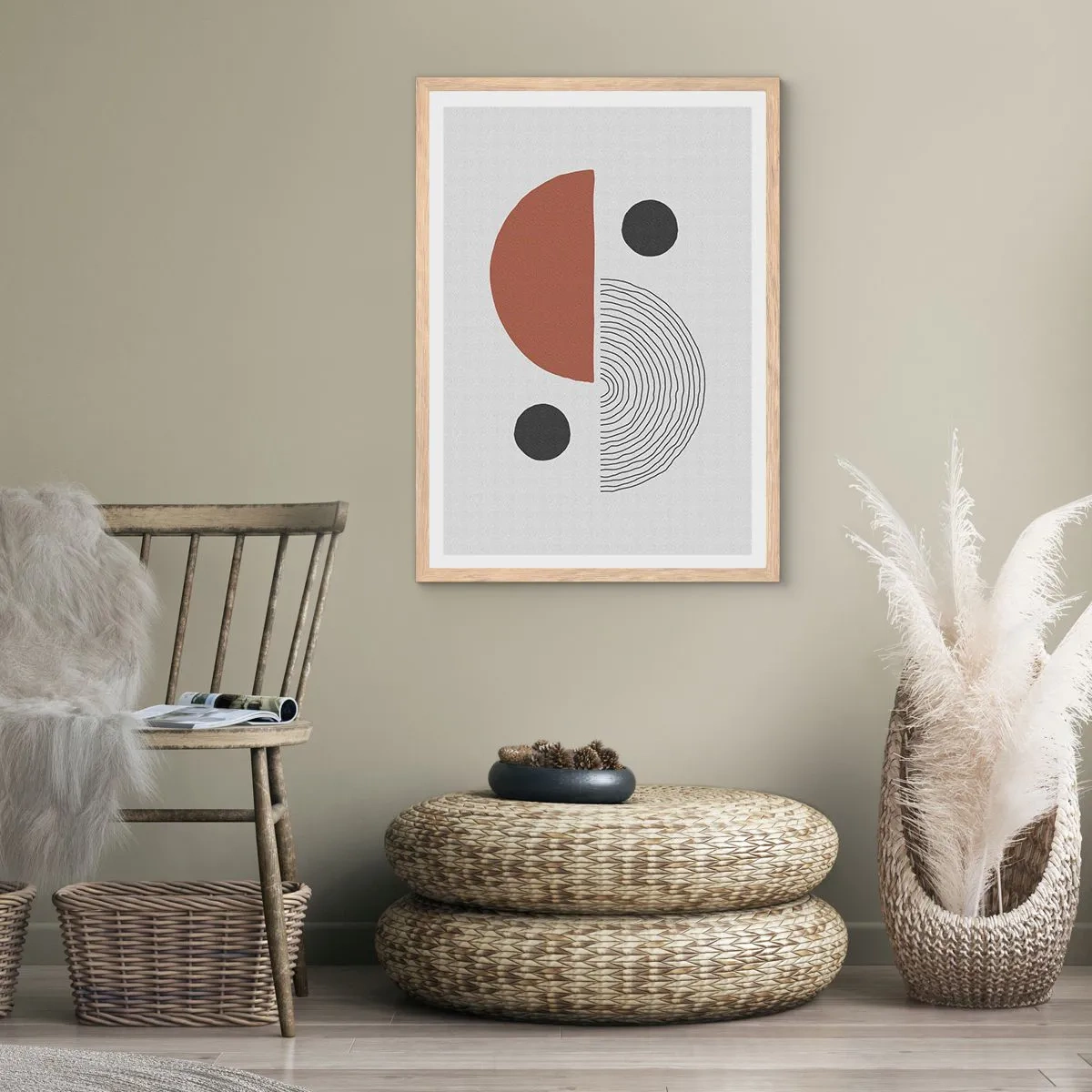 Plagát v ráme zo svetlého duba - Dokonalosť kruhu - 61x91 cm