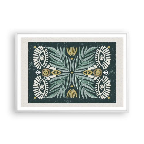 Plagát v bielom ráme - Ako ľudová vystrihovačka - 100x70 cm