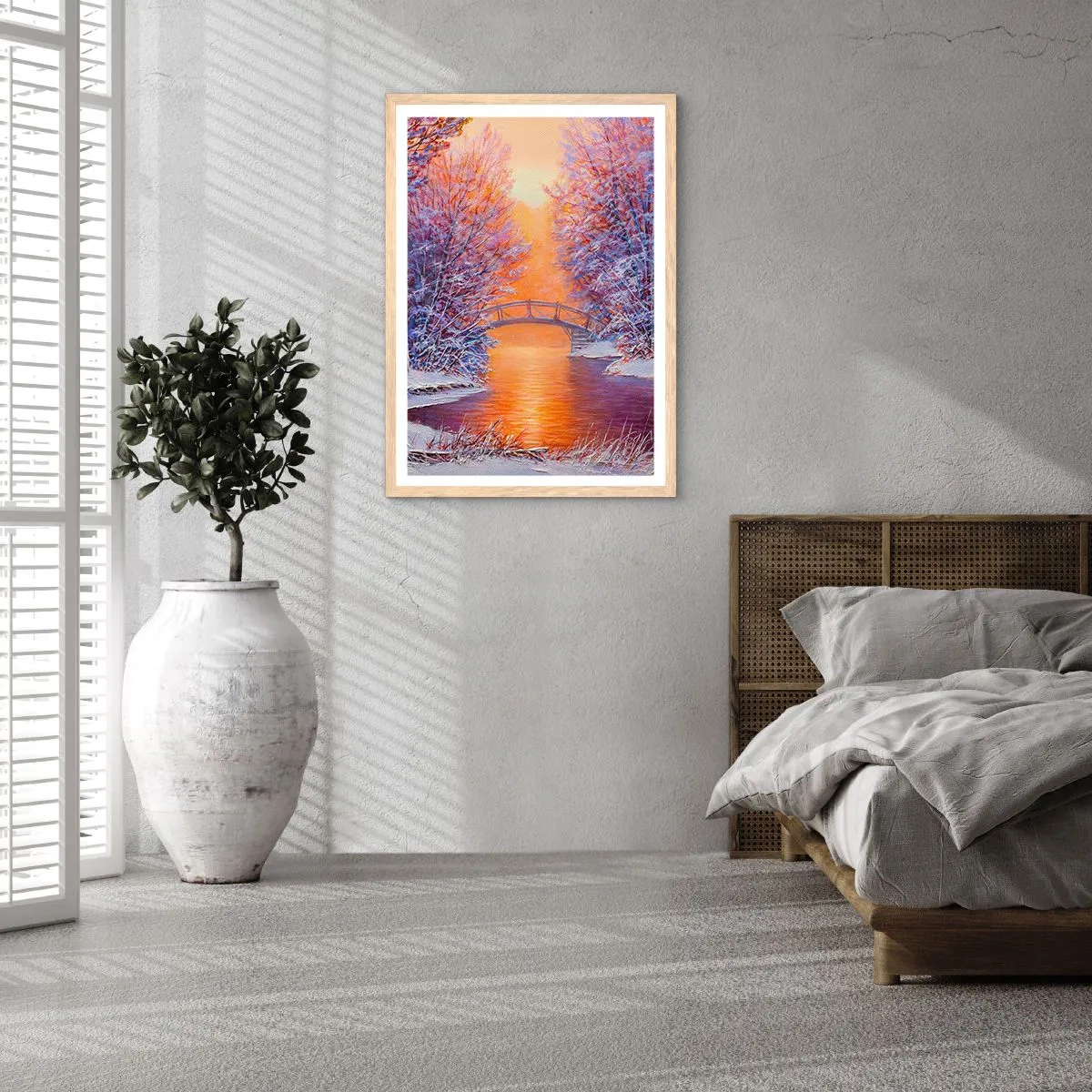 Plagát v ráme zo svetlého duba - Stretneme sa tu - 70x100 cm