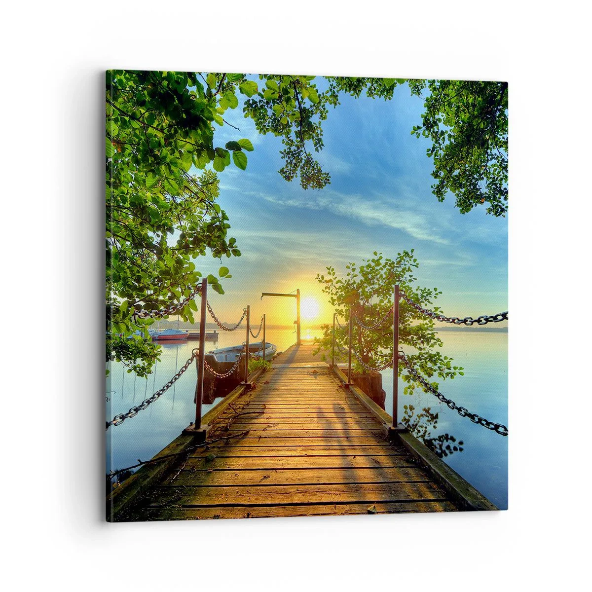 Obraz na plátne - Západ pri vode - 70x70 cm