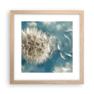 Plagát v ráme zo svetlého duba - Dych anjela - 30x30 cm