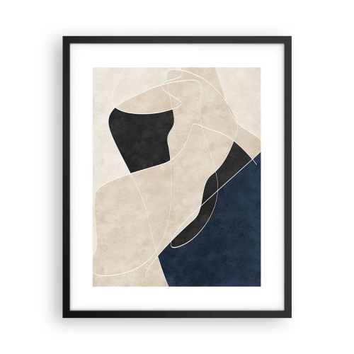 Plagát v čiernom ráme - Abstraktná kompozícia – kontrast farieb - 40x50 cm