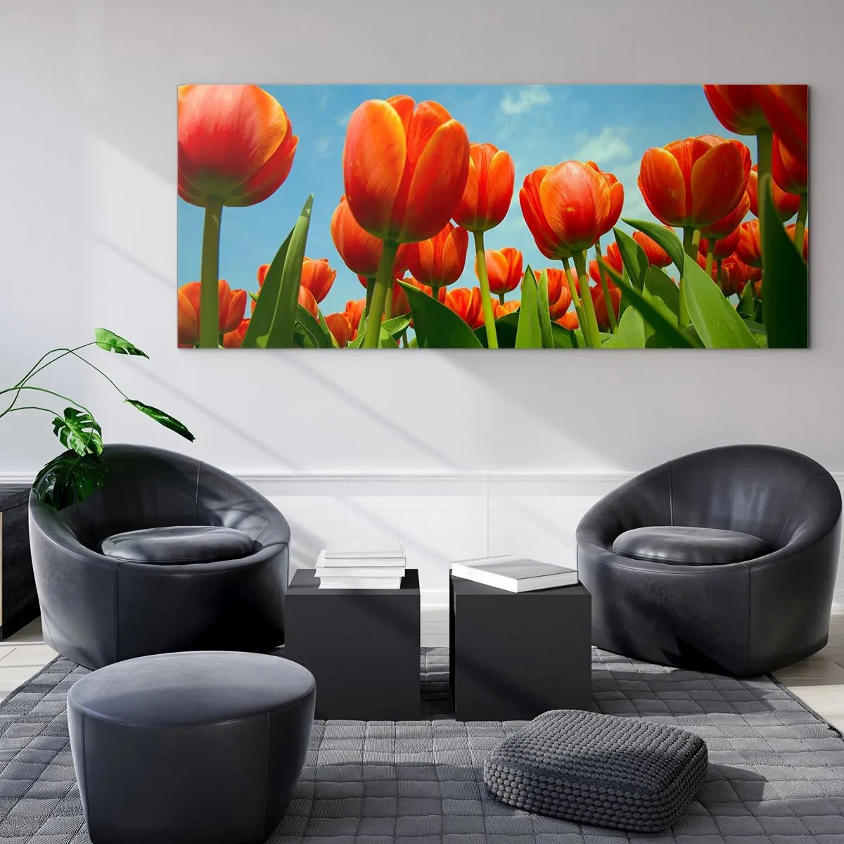Obraz na skle - Okrem blankytného neba nič v živote nepotrebujú - 90x30 cm