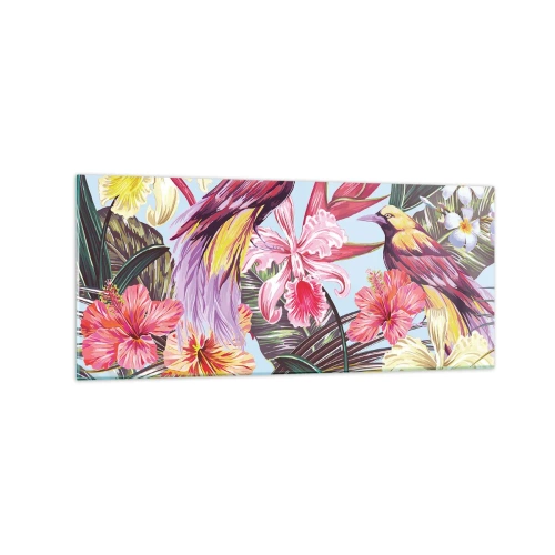 Obraz na skle - Plátky a pierka - 120x50 cm