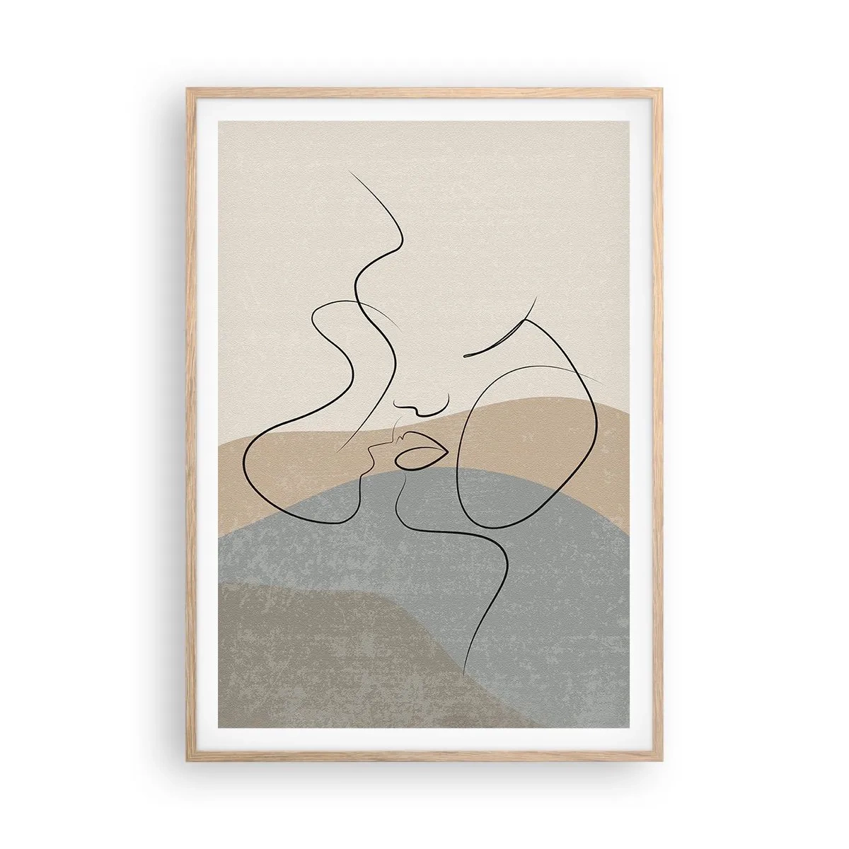 Plagát v ráme zo svetlého duba - Ako ťah štetcom - 70x100 cm