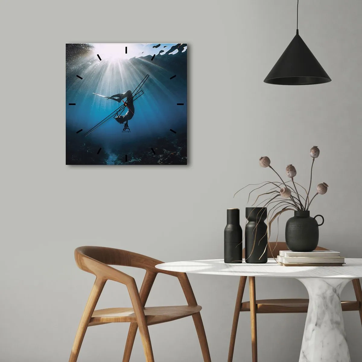 Nástenné hodiny - Podvodný tanec - 40x40 cm