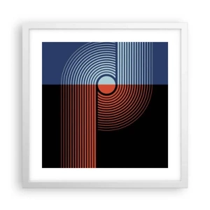 Plagát v bielom ráme - V geometrickom objatí - 40x40 cm