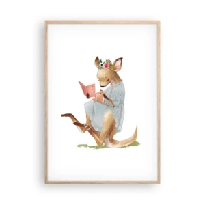 Plagát v ráme zo svetlého duba - Prečítaj mi, mama - 70x100 cm