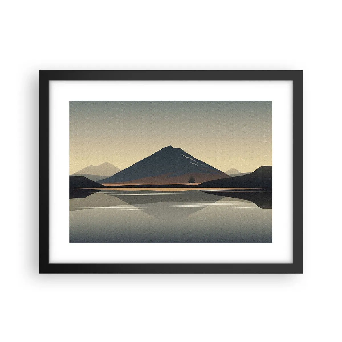 Plagát v čiernom ráme - Zrkadlový odraz - 40x30 cm