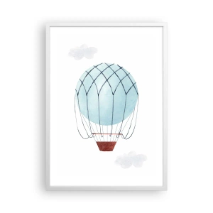 Plagát v bielom ráme - Celý v oblakoch - 50x70 cm