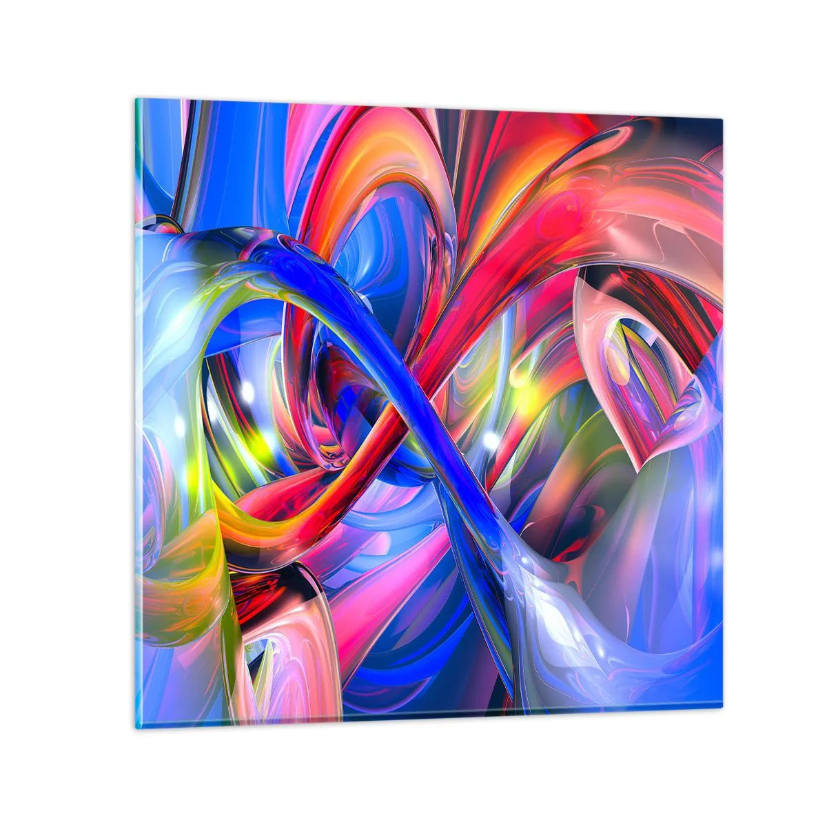 Obraz na skle - Tanec farieb - 50x50 cm
