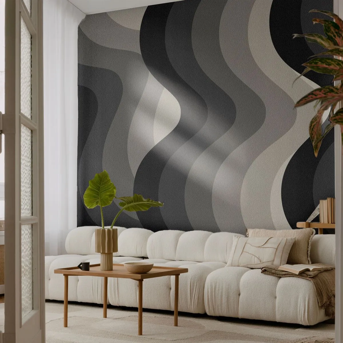 Fototapeta Premium Canvas - Vlna za vlnou - Čiary, Vlny, Abstrakcia - 400x280 cm