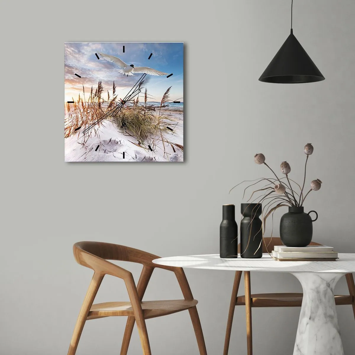 Nástenné hodiny - Vietor od mora - 40x40 cm