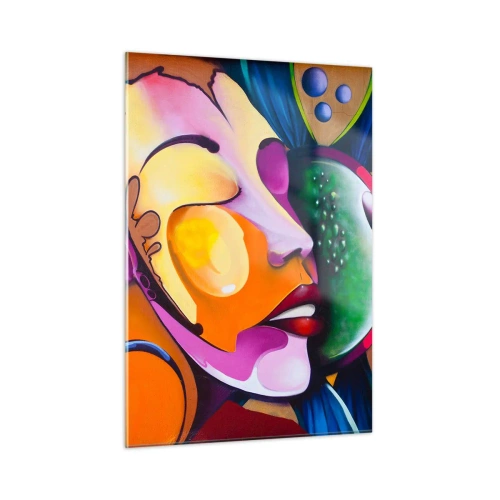 Obraz na skle - Dotknúť sa farbou - 50x70 cm