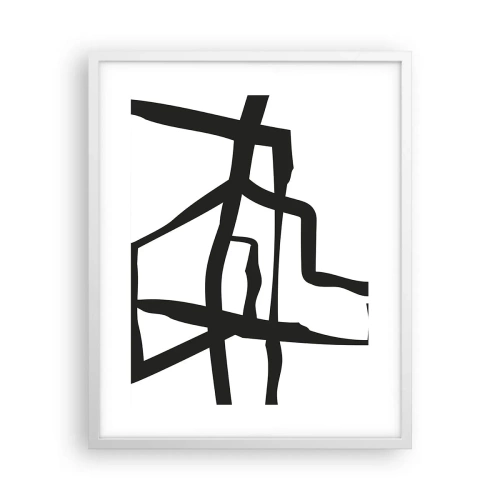 Plagát v bielom ráme - Čiernobiela konštrukcia - 40x50 cm
