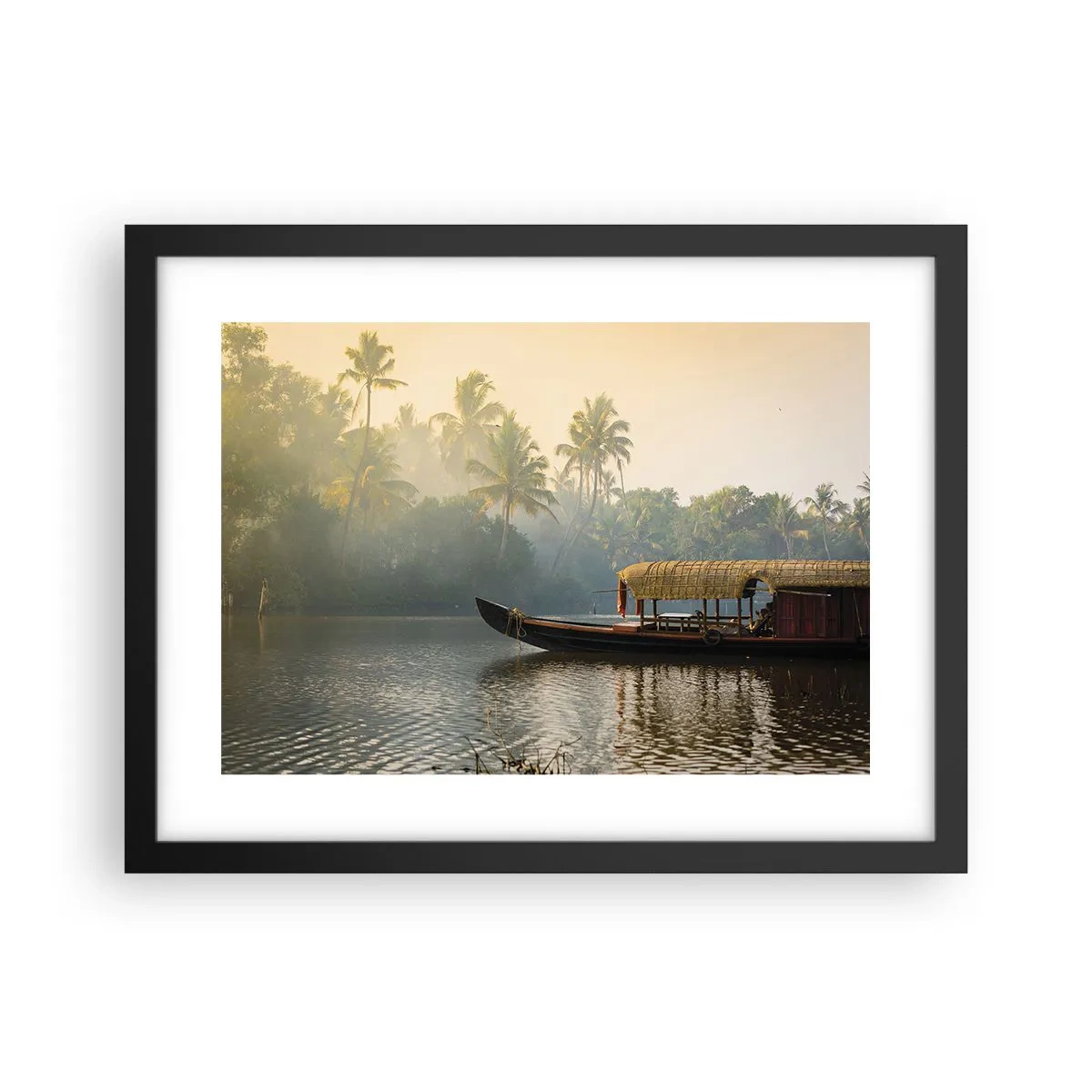 Plagát v čiernom ráme - Dom na rieke - 40x30 cm