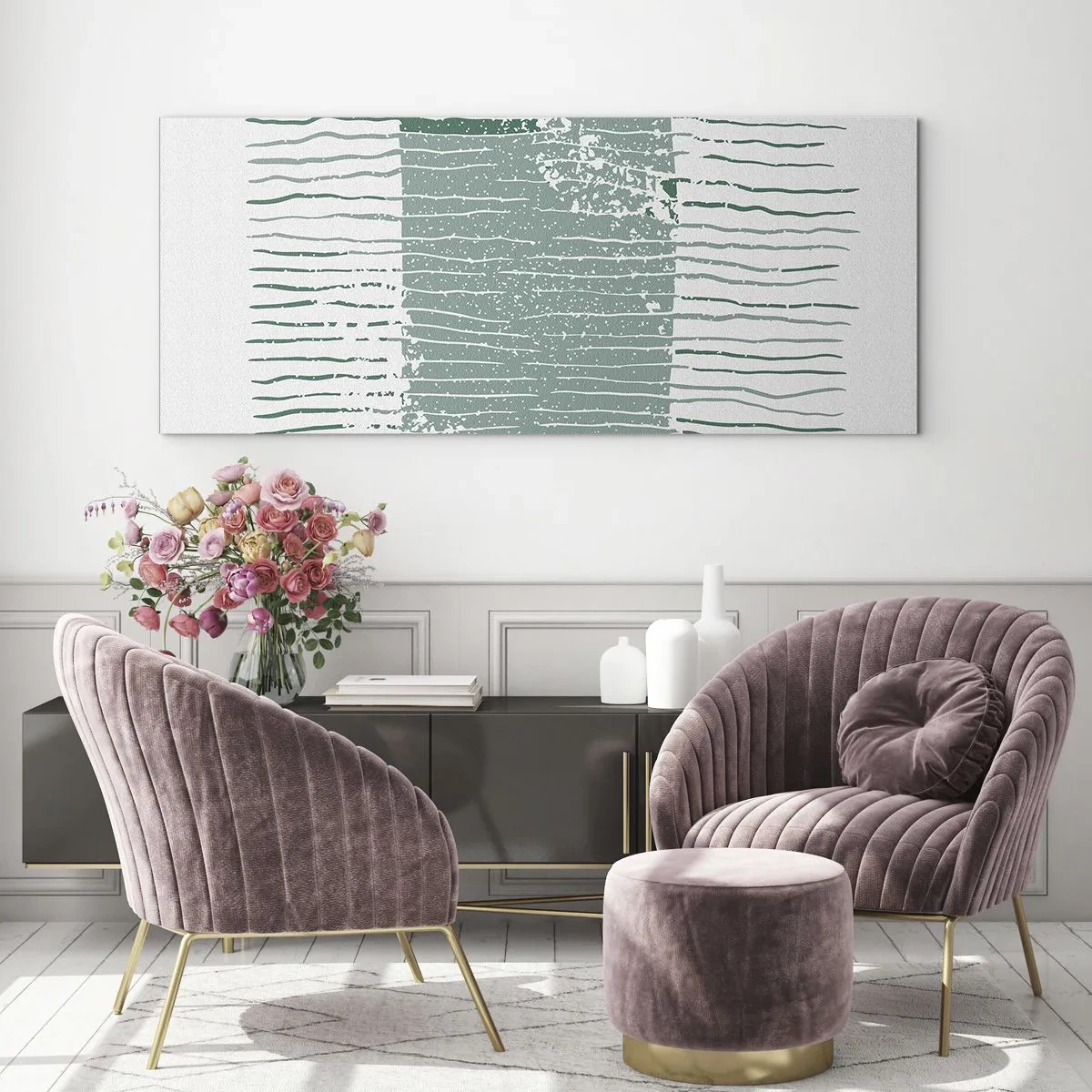 Obraz na skle - Morská abstrakcia - 100x40 cm