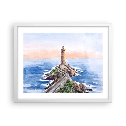 Plagát v bielom ráme - Tvárou v tvár moru - 50x40 cm