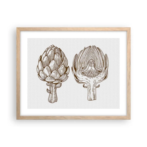 Plagát v ráme zo svetlého duba - Hodiny anatómie - 50x40 cm