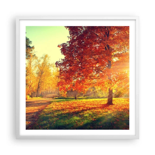 Plagát v bielom ráme - Červené je krásne - 60x60 cm
