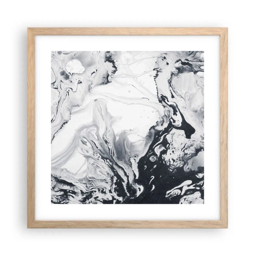 Plagát v ráme zo svetlého duba - Zemské vnútro - 40x40 cm