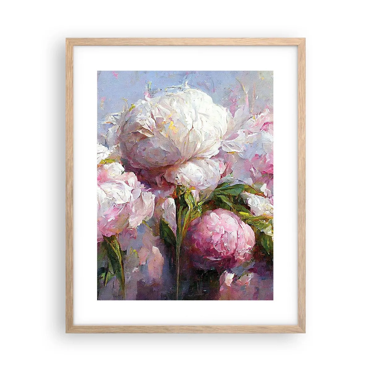 Plagát v ráme zo svetlého duba - Kytica prekypujúca životom - 40x50 cm