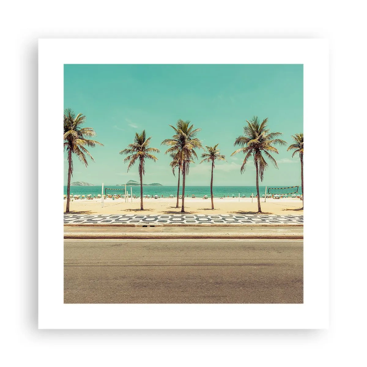 Plagát - Stráženie pláže - 40x40 cm