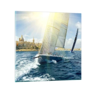 Obraz na skle - Čas odísť z mesta - 60x60 cm