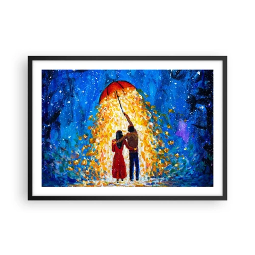 Plagát v čiernom ráme - Mágia daždivého večera? - 70x50 cm