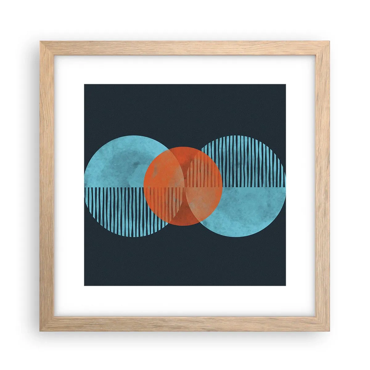 Plagát v ráme zo svetlého duba - Symetrická kompozícia - 30x30 cm