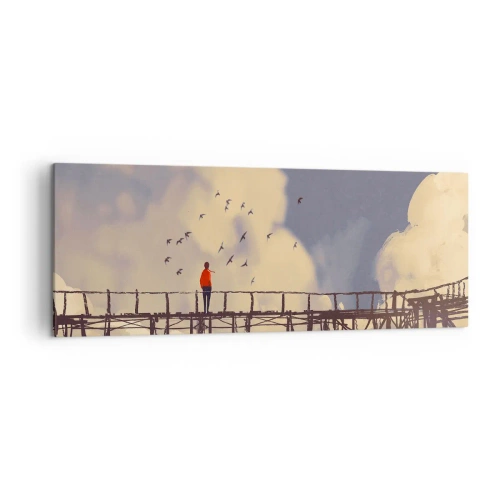 Obraz na plátne - Modrý stesk - 140x50 cm