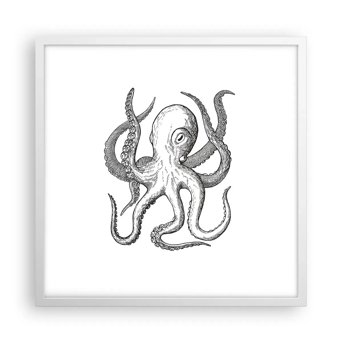 Plagát v bielom ráme - Tancujúca s vlnami - 50x50 cm