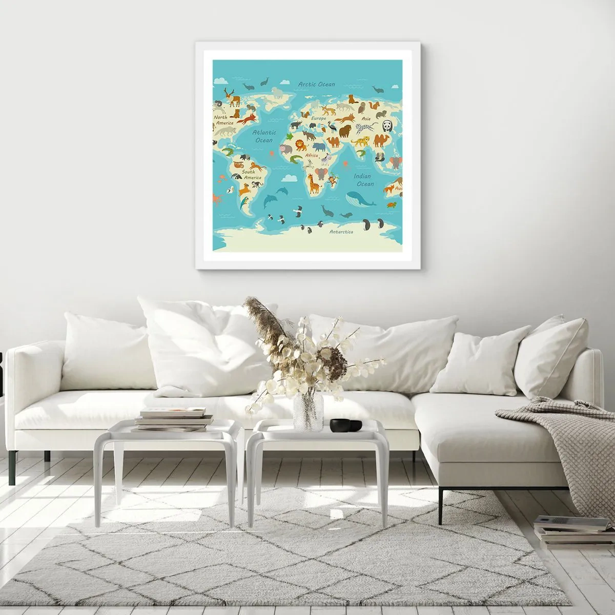 Plagát v bielom ráme - Dobrí susedia - 30x30 cm