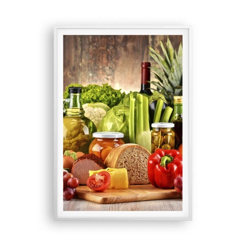 Plagát v bielom ráme - Údené, pečené, marinované - 70x100 cm