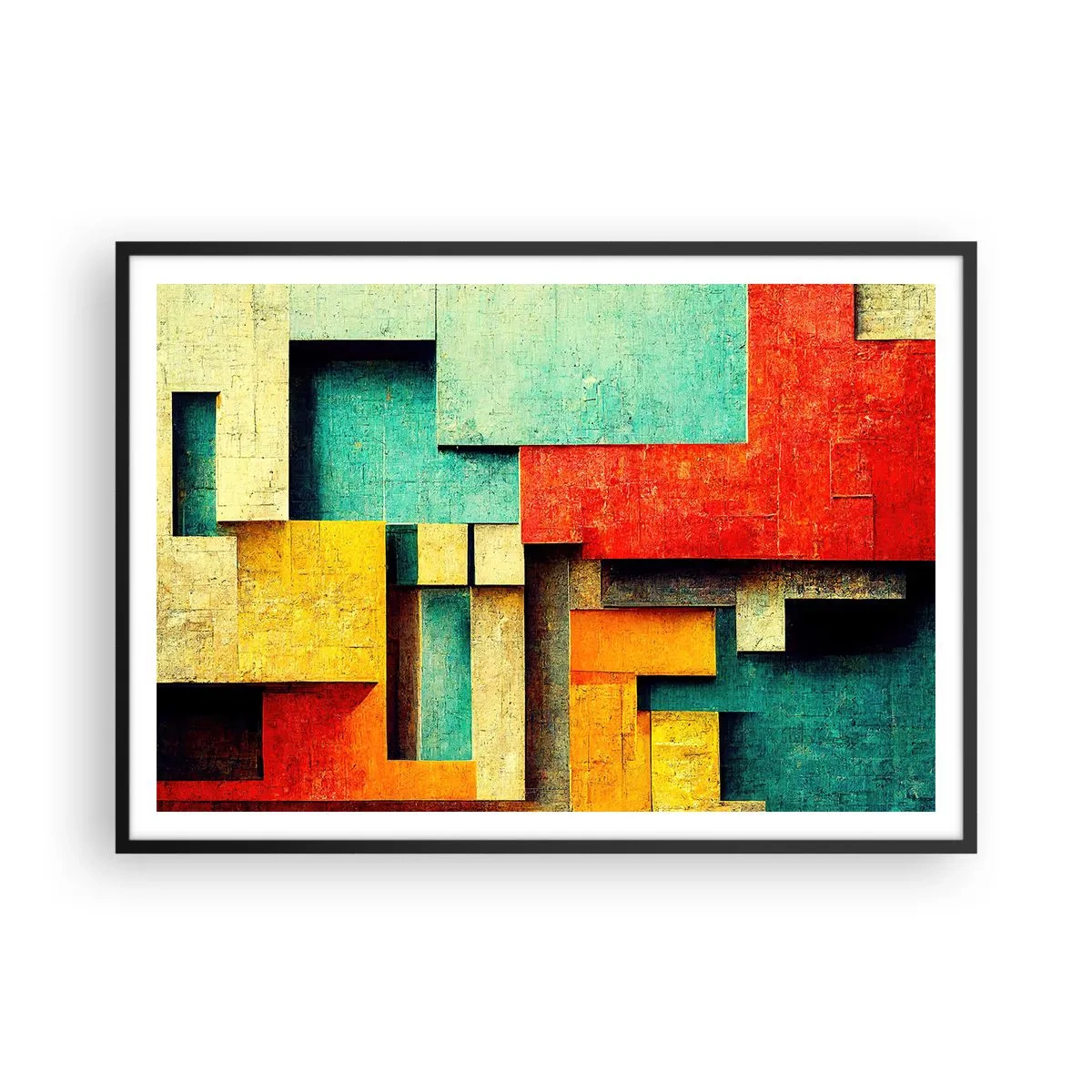 Plagát v čiernom ráme - Festival pravých uhlov - 100x70 cm