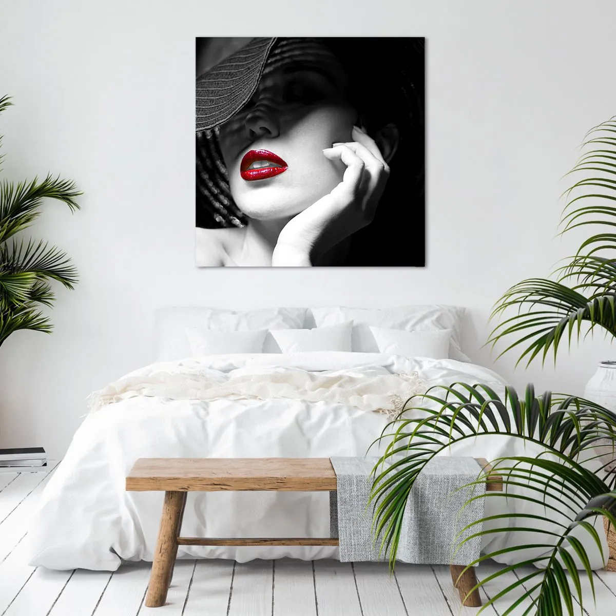 Obraz na plátne - Štúdia v šarlátovej - 50x50 cm