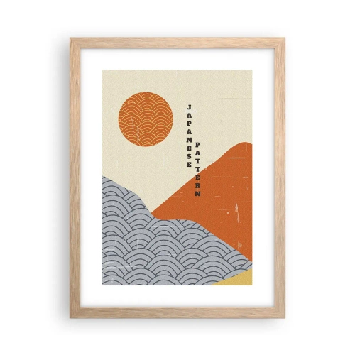 Plagát v ráme zo svetlého duba - V japonskom duchu - 30x40 cm