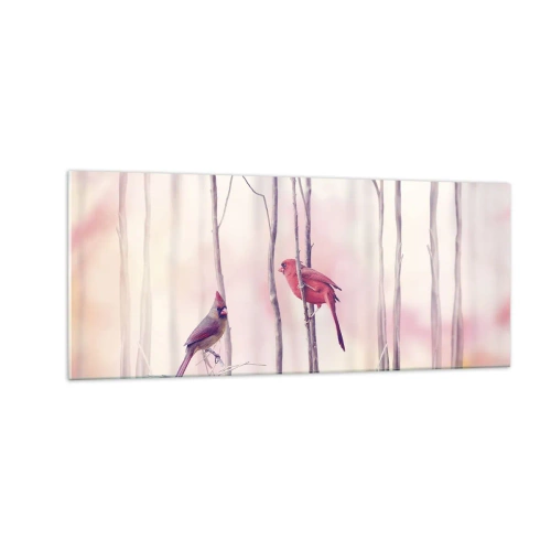 Obraz na skle - Príbeh ružového lesa - 100x40 cm
