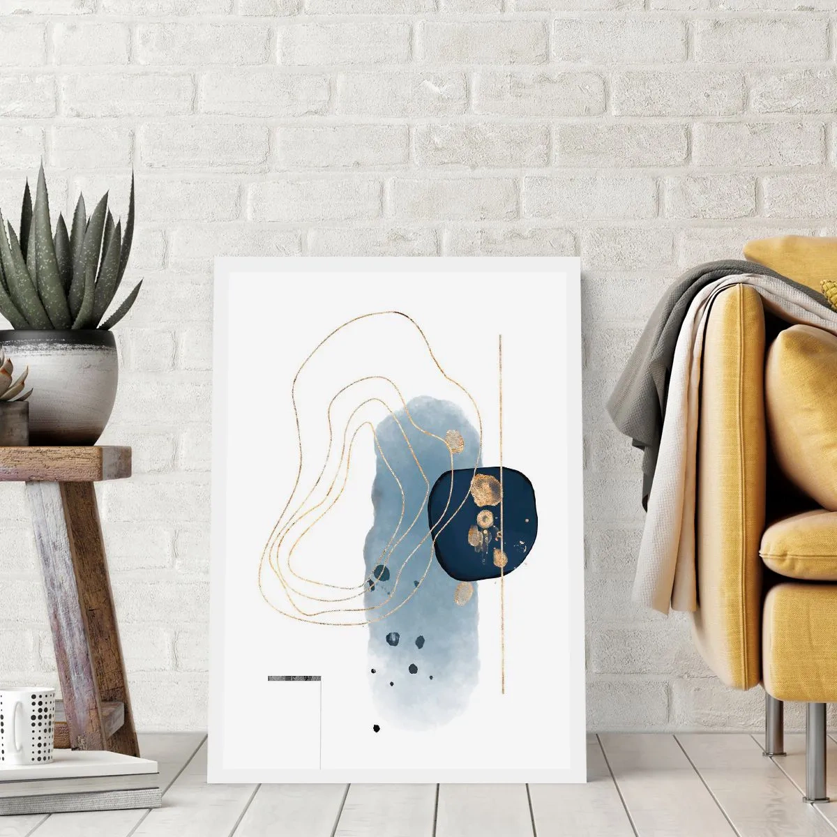 Plagát - Modro-zlatá fantázia - 70x100 cm