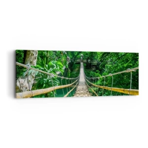 Obraz na plátne - Opičí most nad zeleňou - 90x30 cm
