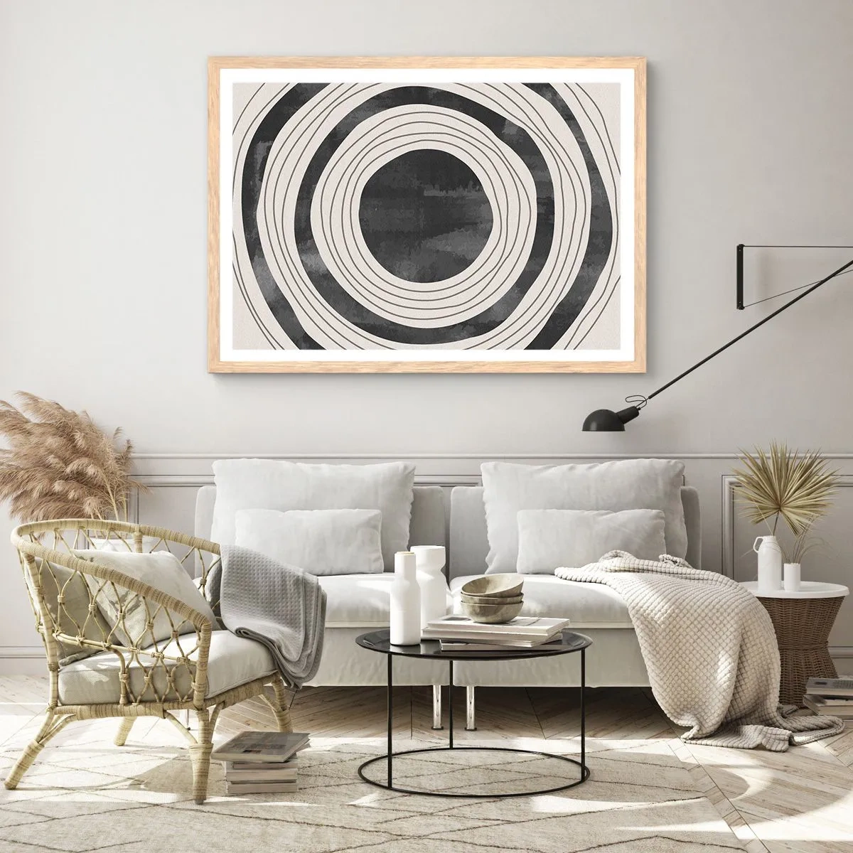 Plagát v ráme zo svetlého duba - Presný zásah - 70x50 cm