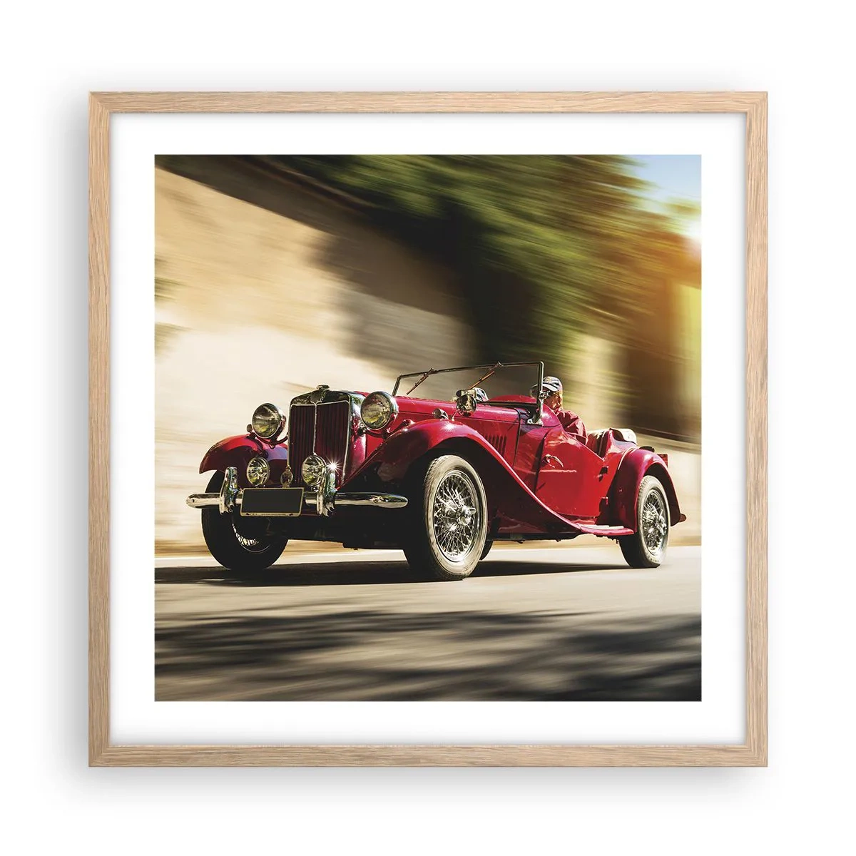 Plagát v ráme zo svetlého duba - Krajšia ako Níke Samotrácka - 50x50 cm